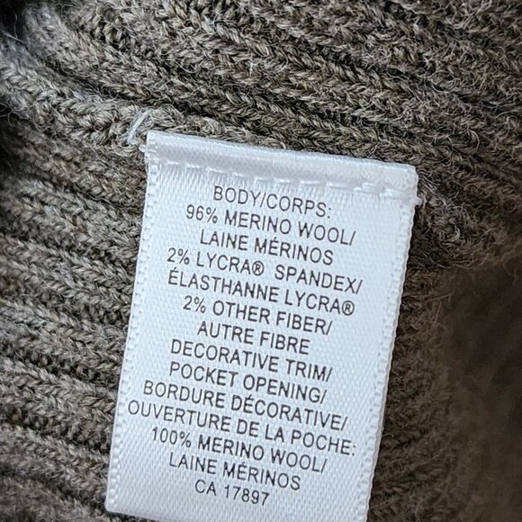 Banana Republic Beige Taupe 96% Merino Wool Ruffle Button Cardigan - Picture 5 of 5